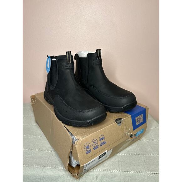 Clarks Men\'s Walpath Easy Chelsea Boot Black Leather Size 12 W Waterproof New main image 15